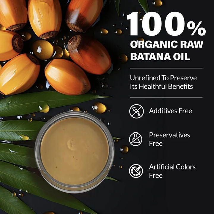 Organic Batana oil for comprehensive unisex hair care. Nourishes scalp, stimulates growth, and strengthens hair naturally.
