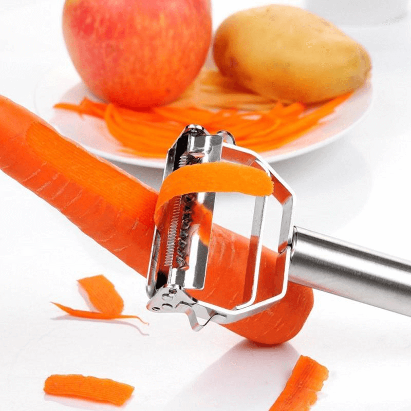 Doppelseitiges Schälmesser mit Julienne-Schneider