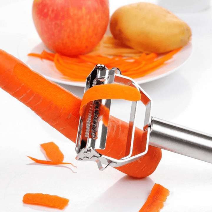 Doppelseitiges Schälmesser mit Julienne-Schneider