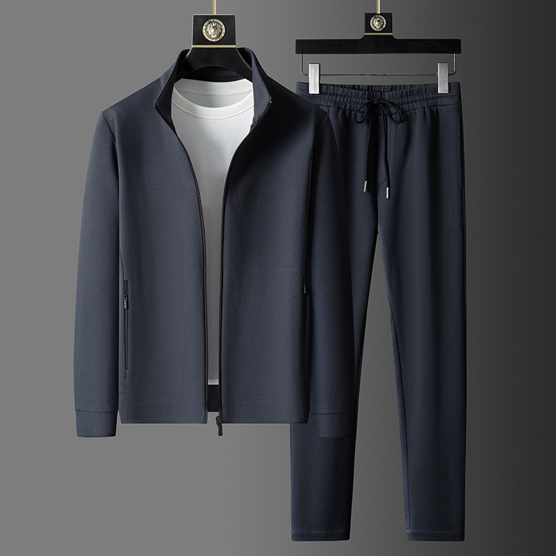 Royal navy men's active tracksuit set, featuring a comfort fit for sportswear and everyday casual wear.