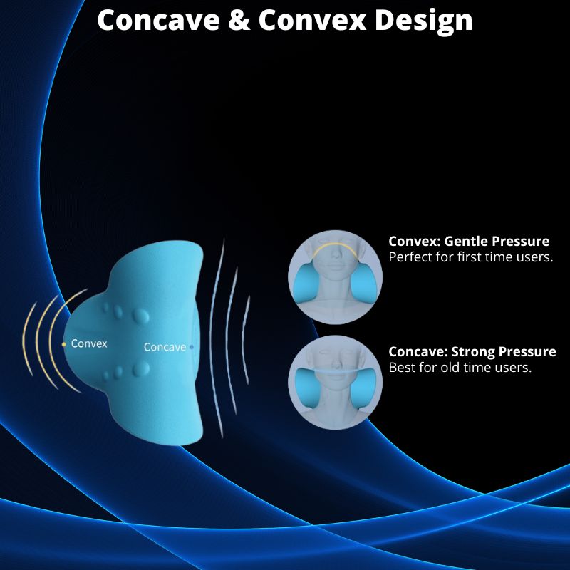 Chiropractic cervical neck stretcher pillow for pain relief, alignment & posture correction.