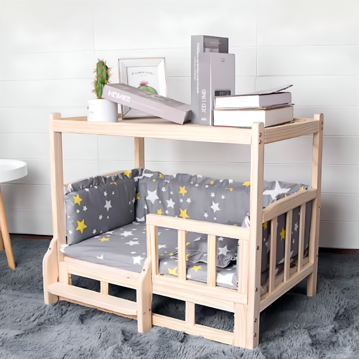 Durable wooden pet house, providing a comfortable and safe outdoor dog bed & shelter for all seasons.