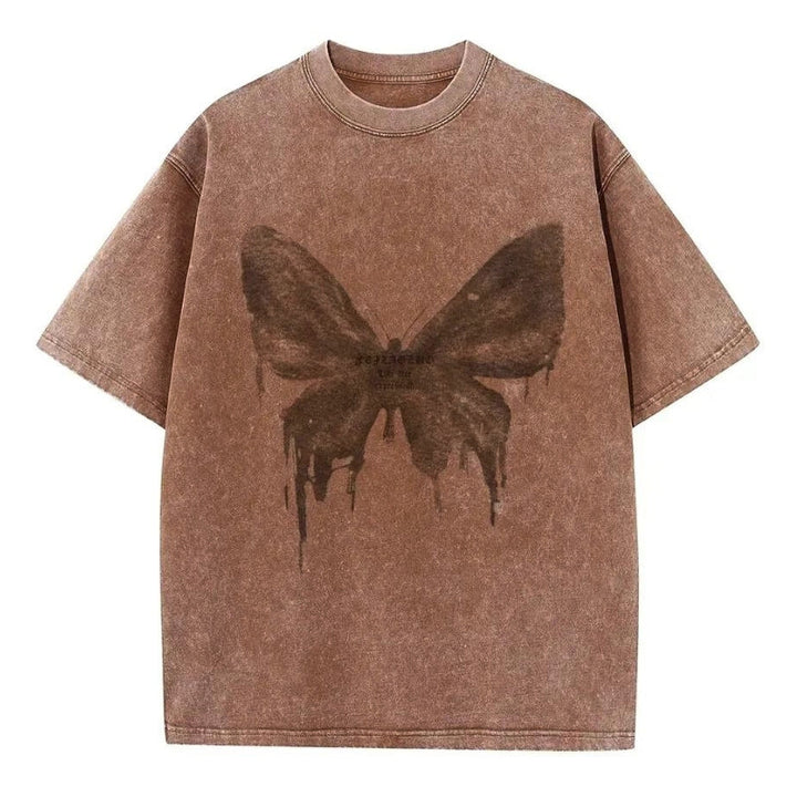 Black men's acid wash oversized tee, comfortable & stylish for unique street fashion.