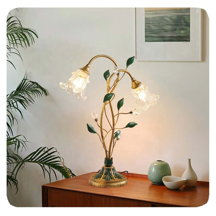 Blumen-Tischlampe Vintage-Stil 45x55cm
