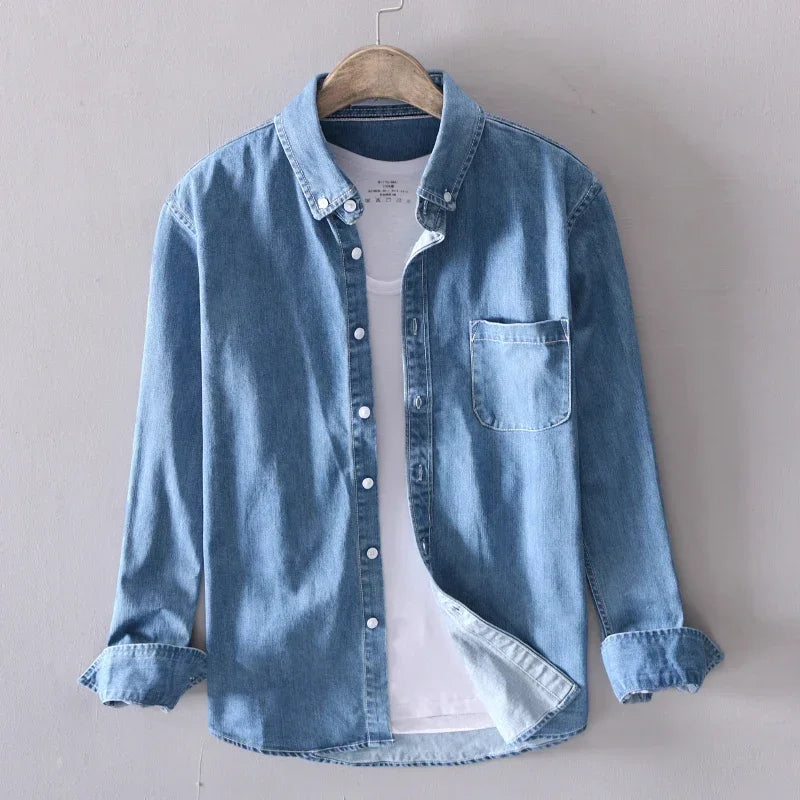 Men's classic everyday button-down shirt, long sleeve, versatile casual top for relaxed style.