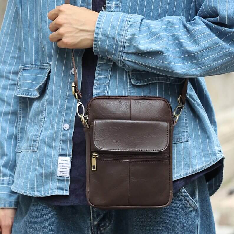 Leder Umhängetasche Herren