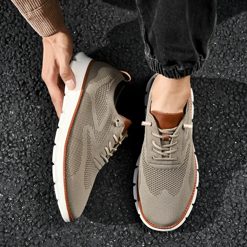 Casual men's UrbanFlex comfort shoes featuring breathable mesh and memory foam.