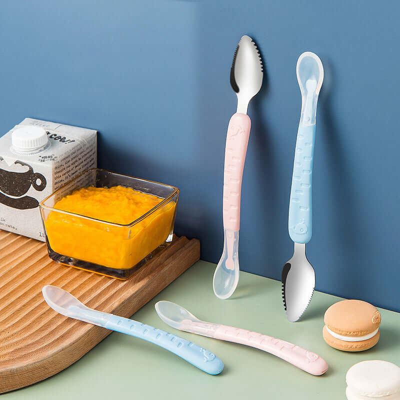 2er-Set Silikon-Baby-LöffelK - Sanft & Sicher Füttern