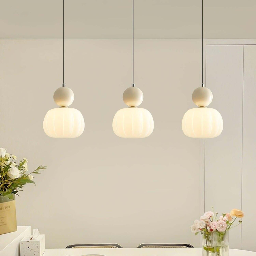 Elegante Kürbis Pendelleuchte, 14cm