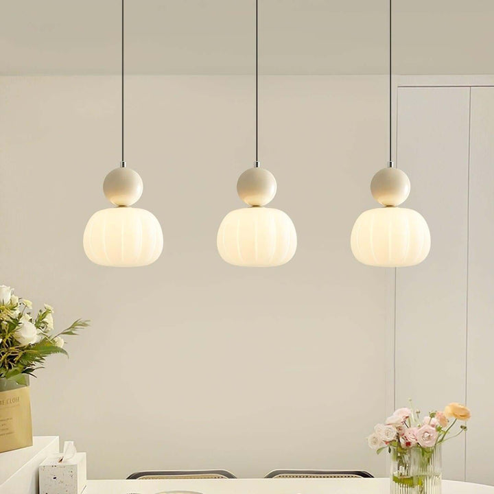 Elegante Kürbis Pendelleuchte, 14cm