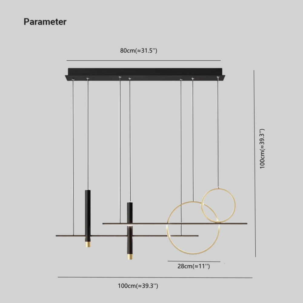 Moderne LED Hängeleuchte Schwarz