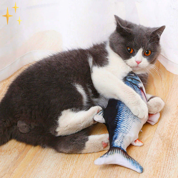 Interaktives Katzenspielzeug Set - 4 Bewegliche Fische