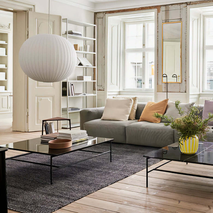 Moderne Hängelampe Weiß - Seide &Stahl