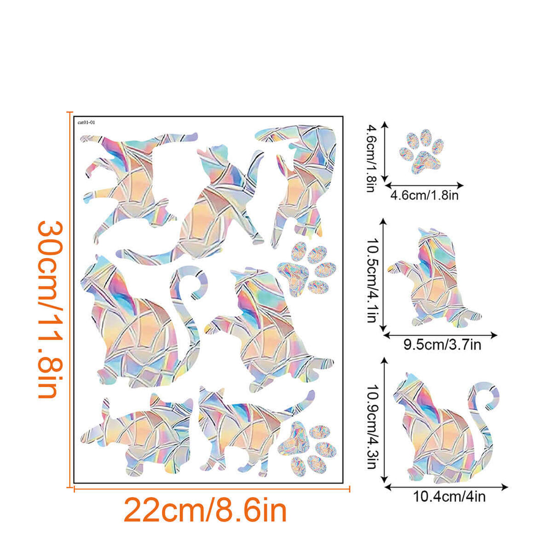 Regenbogen-Fensterdeko - Selbstklebend, Bunt, Dekorativ