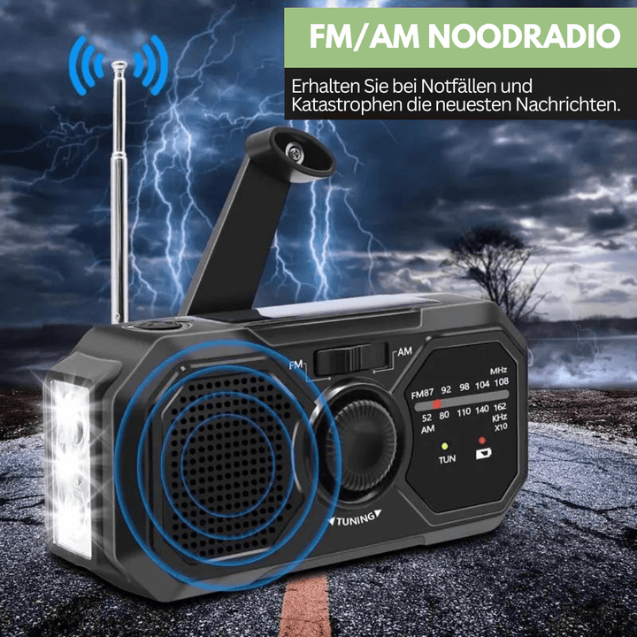 Tragbares Notfallradio mit Solar & Kurbel