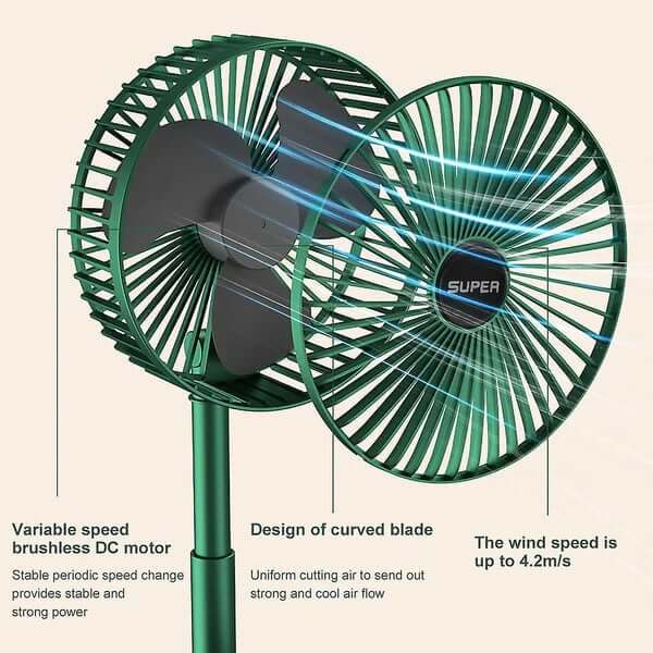 Tragbarer Klappventilator mit 3 Geschwindigkeiten