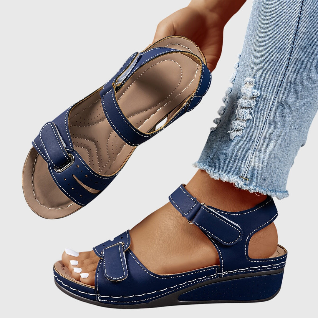 Crystal women's stretch fit orthopedic sandals with arch support, perfect for comfortable summer walking.