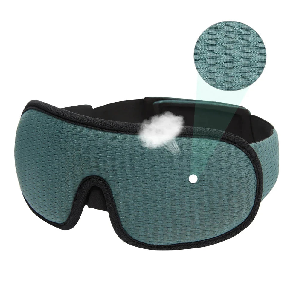 Unisex 3D contoured sleep mask for complete darkness. Comfortable memory foam, anti-light eye mask for restful sleep.