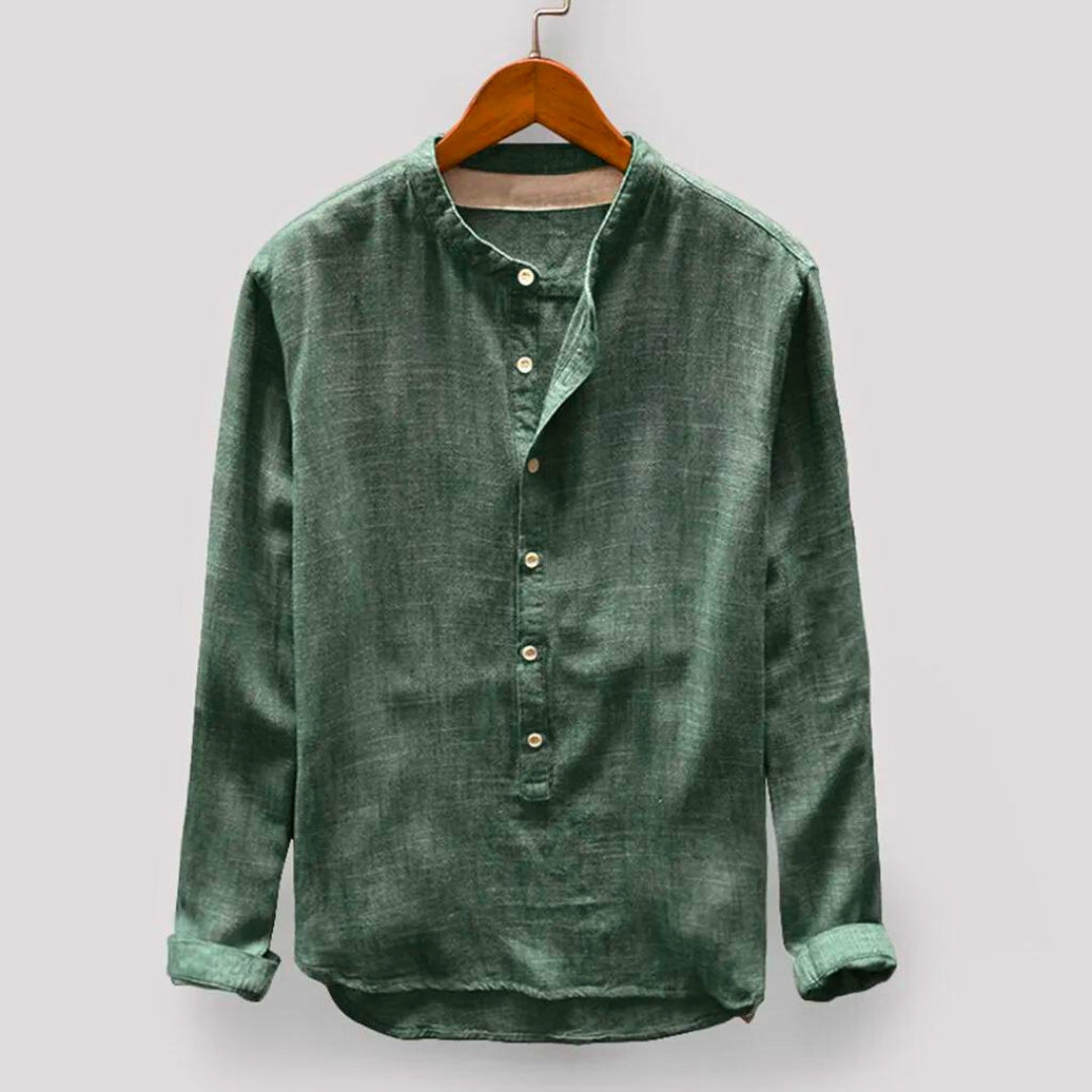 Stylish men's long-sleeve pullover with unique Japanese design. Comfortable & versatile elegant top for everyday fashion.