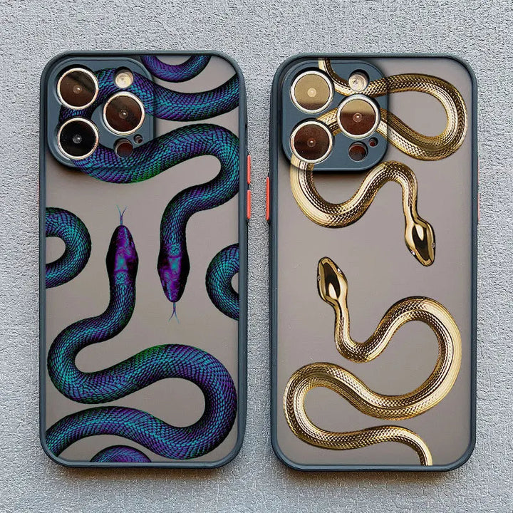 Luxury women's serpent iPhone case, sleek and stylish, providing excellent phone protection.