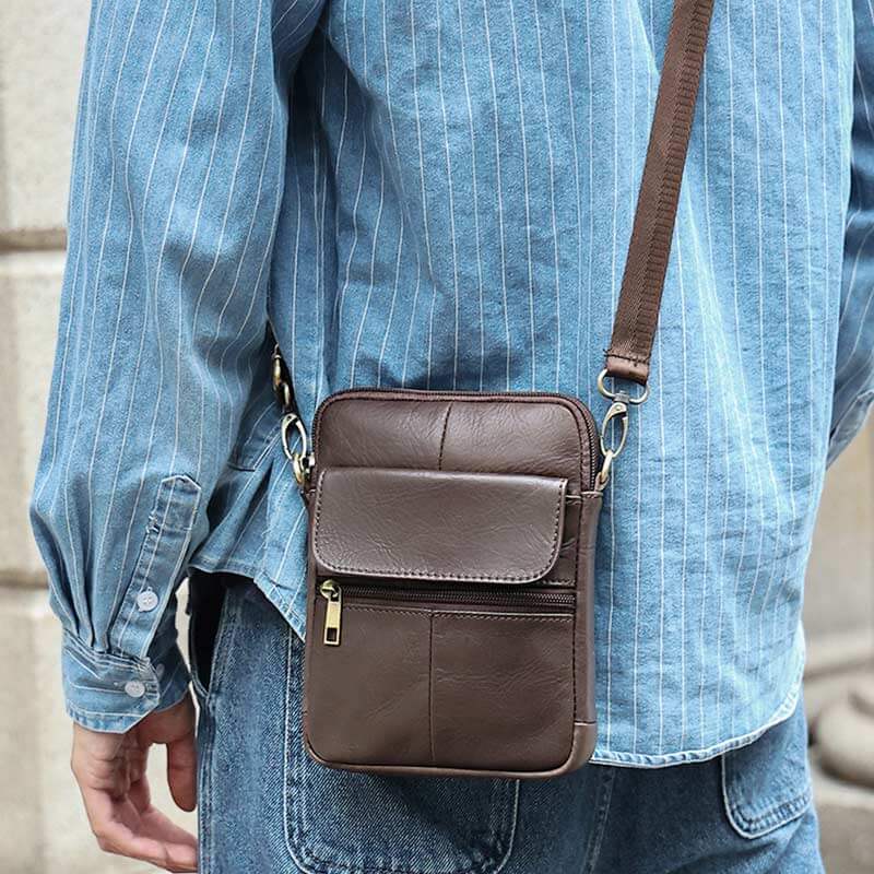 Herren Leder Umhängetasche