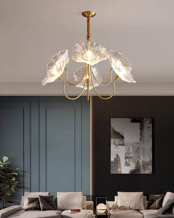 Blumen Kronleuchter Milchglas