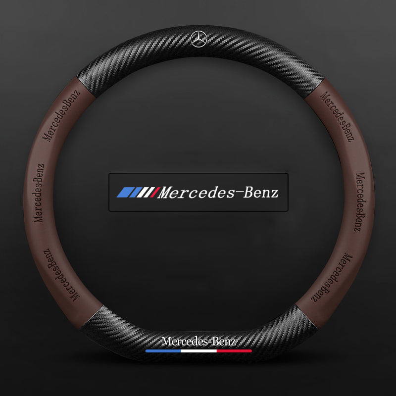 "3D-geprägter Lenkradbezug aus Leder, rutschfest, universelle Passform, luxuriöser Look, atmungsaktiv, sicherer Griff"