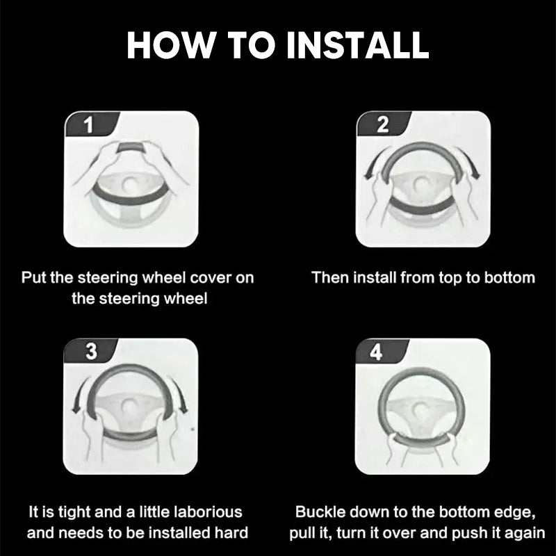"3D-geprägter Lenkradbezug aus Leder, rutschfest, universelle Passform, luxuriöser Look, atmungsaktiv, sicherer Griff"