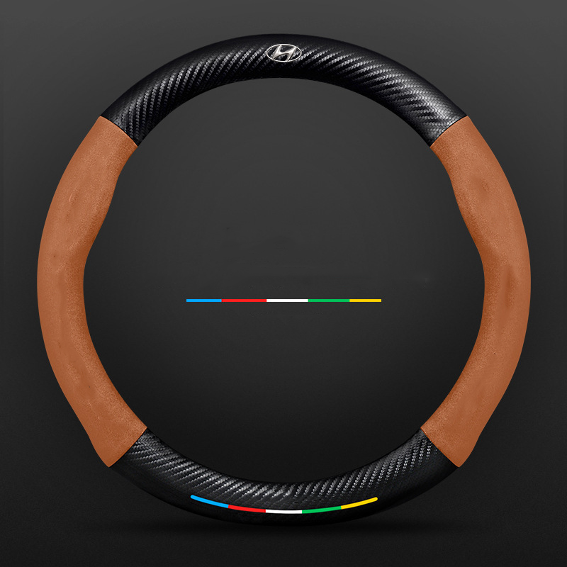 "3D-geprägter Lenkradbezug aus Leder, rutschfest, universelle Passform, luxuriöser Look, atmungsaktiv, sicherer Griff"