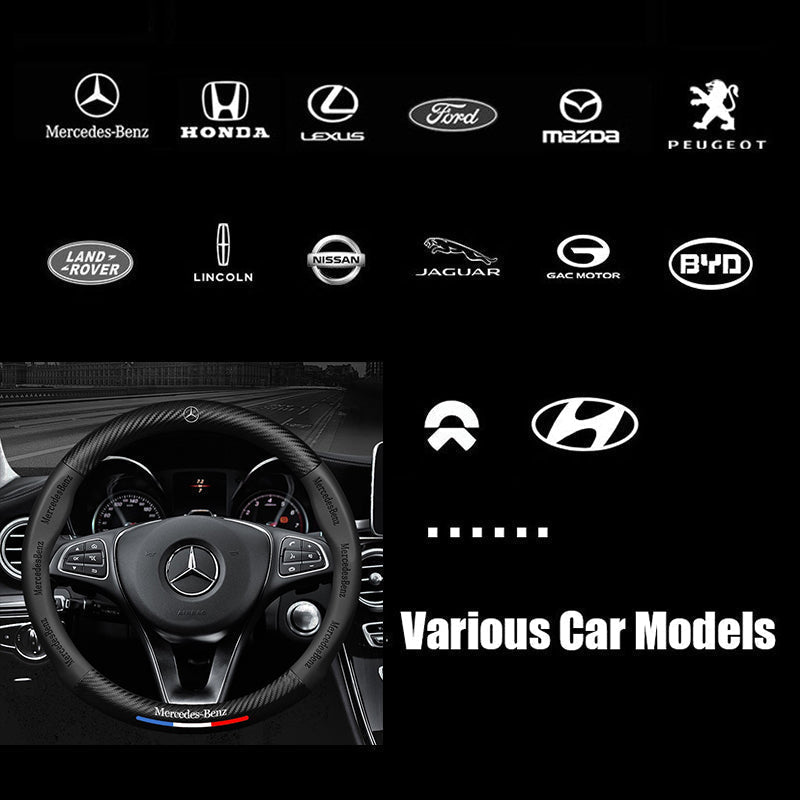 "3D-geprägter Lenkradbezug aus Leder, rutschfest, universelle Passform, luxuriöser Look, atmungsaktiv, sicherer Griff"