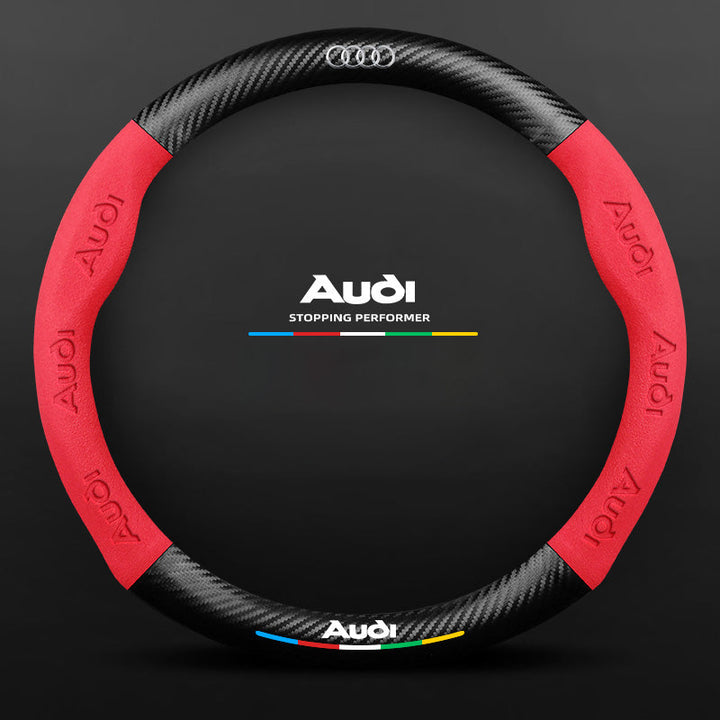 "3D-geprägter Lenkradbezug aus Leder, rutschfest, universelle Passform, luxuriöser Look, atmungsaktiv, sicherer Griff"