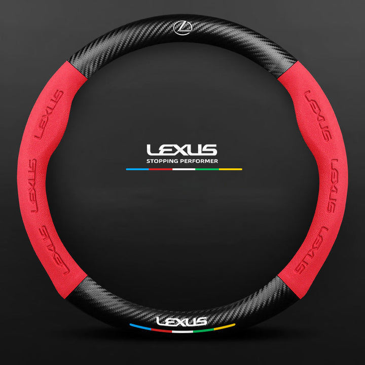 "3D-geprägter Lenkradbezug aus Leder, rutschfest, universelle Passform, luxuriöser Look, atmungsaktiv, sicherer Griff"