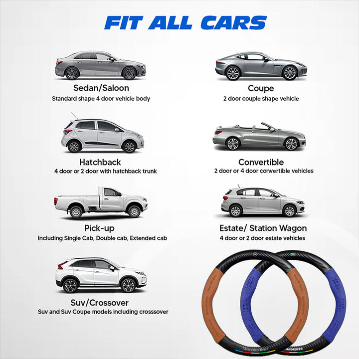 "3D-geprägter Lenkradbezug aus Leder, rutschfest, universelle Passform, luxuriöser Look, atmungsaktiv, sicherer Griff"