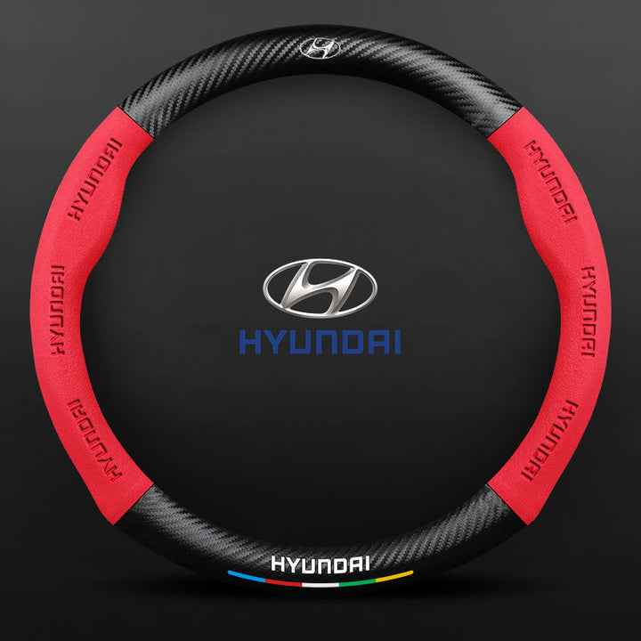 "3D-geprägter Lenkradbezug aus Leder, rutschfest, universelle Passform, luxuriöser Look, atmungsaktiv, sicherer Griff"