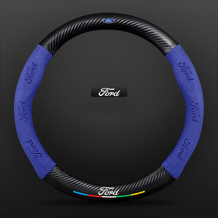 "3D-geprägter Lenkradbezug aus Leder, rutschfest, universelle Passform, luxuriöser Look, atmungsaktiv, sicherer Griff"