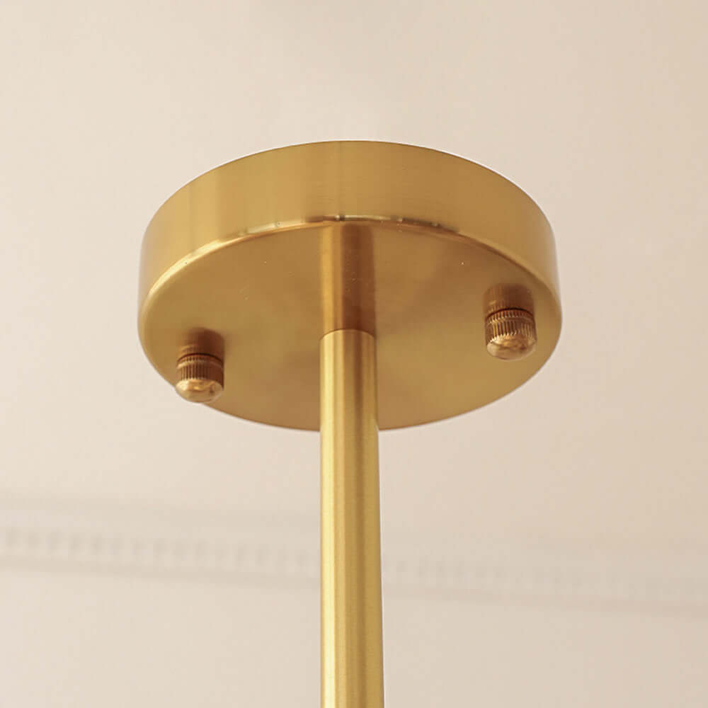 Cremegelbe Bauhaus Pendelleuchte Glas