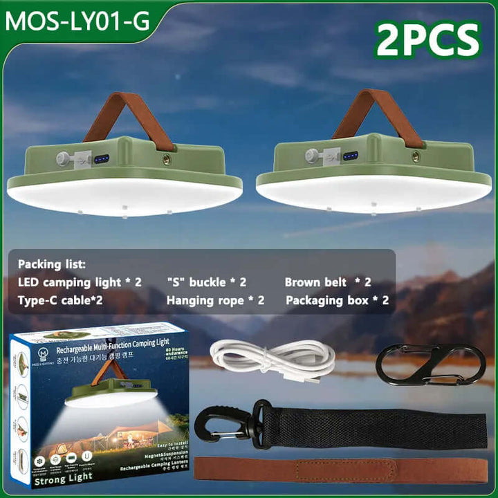80W LED Solar Campinglampe mit Magnet & Zoom
