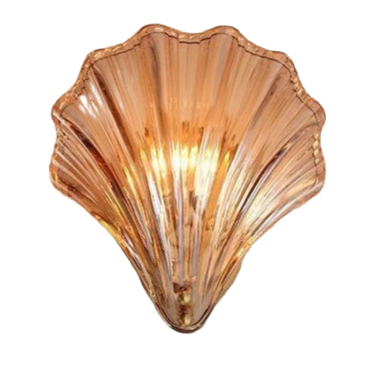 Muschel Wandleuchte aus Messing & Glas