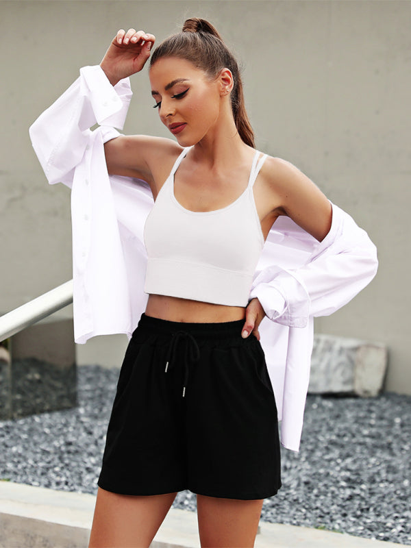 "3er Pack gepolsterter Damen Sport-BH, crisscross Design, nahtlos, für Yoga und Fitness, vielseitige Farben"