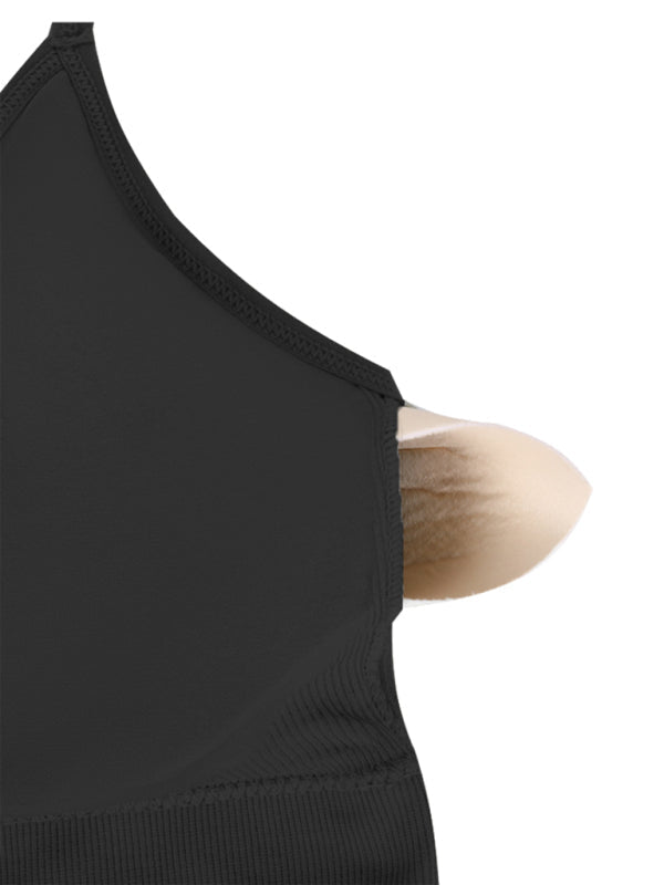 "3er Pack gepolsterter Damen Sport-BH, crisscross Design, nahtlos, für Yoga und Fitness, vielseitige Farben"