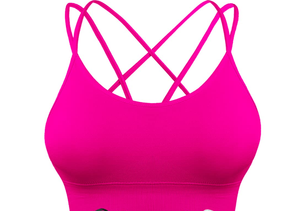 "3er Pack gepolsterter Damen Sport-BH, crisscross Design, nahtlos, für Yoga und Fitness, vielseitige Farben"
