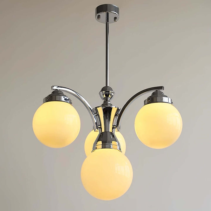 Runder Retro-Kronleuchter aus Glas