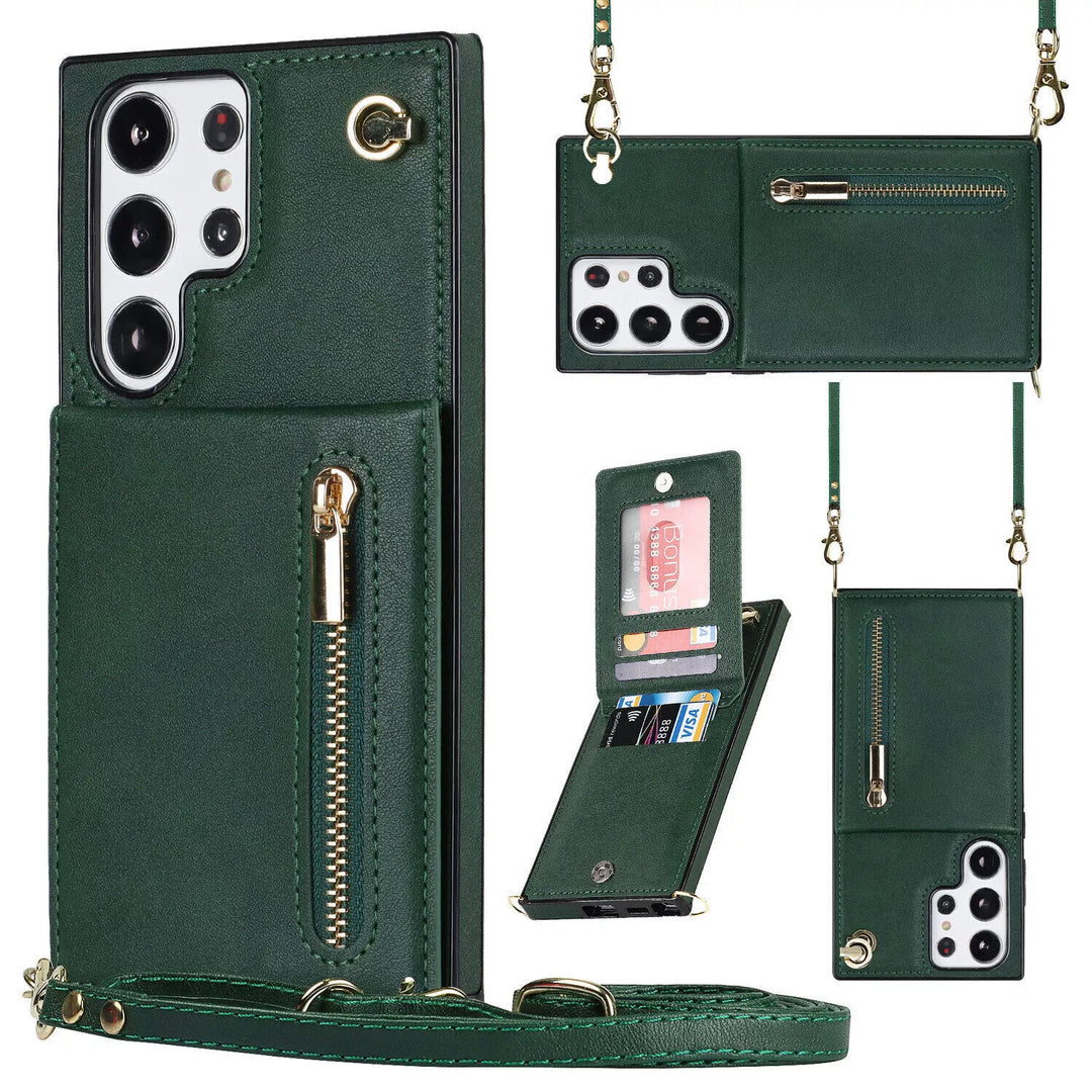 "3in1 Handyhülle Damen, Karten- & Münzfach, Umhängetasche, stilvoll, praktisch, Crossbody, abnehmbarer Gurt, Magnetverschluss