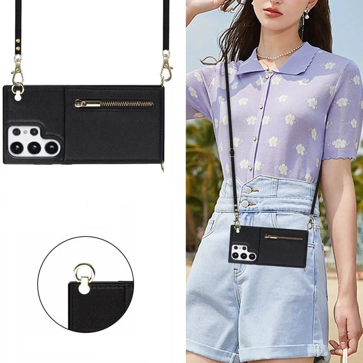 "3in1 Handyhülle Damen, Karten- & Münzfach, Umhängetasche, stilvoll, praktisch, Crossbody, abnehmbarer Gurt, Magnetverschluss