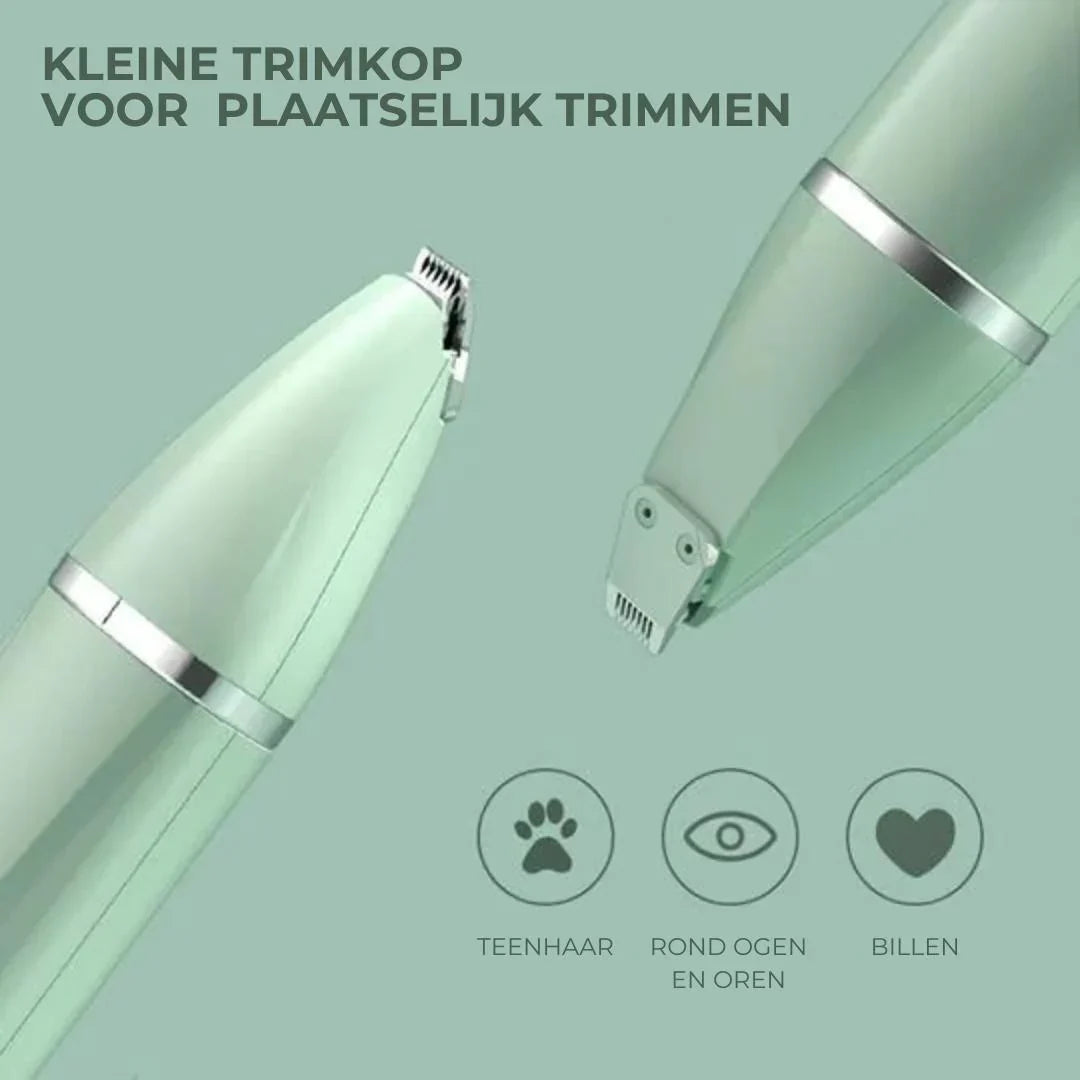 "4-in-1 Tierpflege-Trimmer für Fell- und Klauenpflege, kompaktes Design, ideal für Haustiere, ergonomisch, leise"