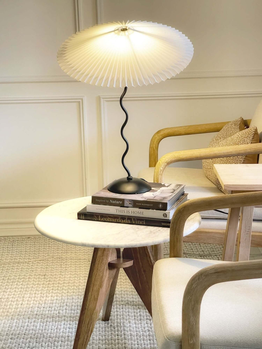 Designer Tischlampe Metall Modern Wellenförmig