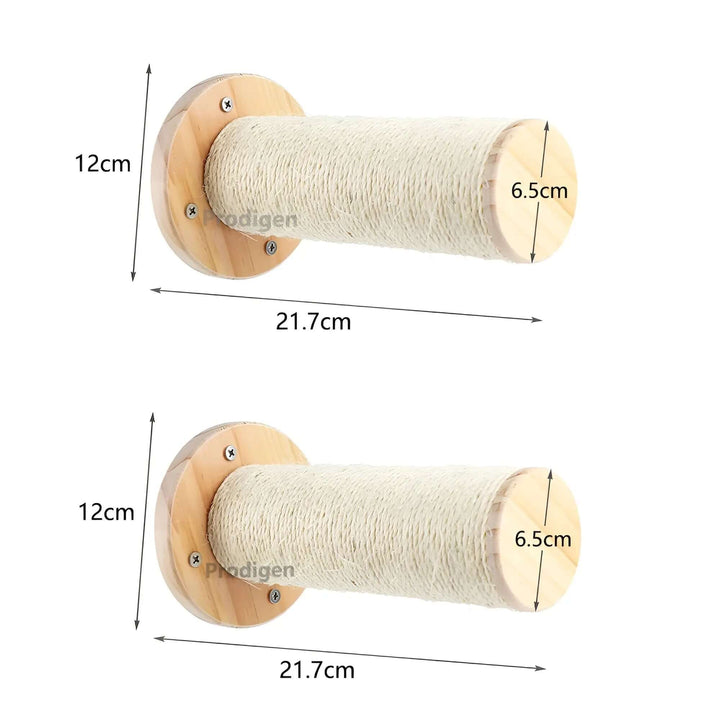 Wandkletterbrett mit Kratzsäule für Katzen