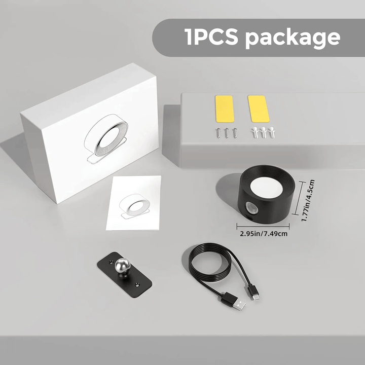 Kabellose LED Wandleuchte mit 360° Rotation