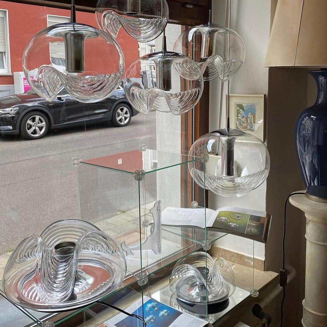 Moderne Wellen-Pendelleuchte -Glasleuchte