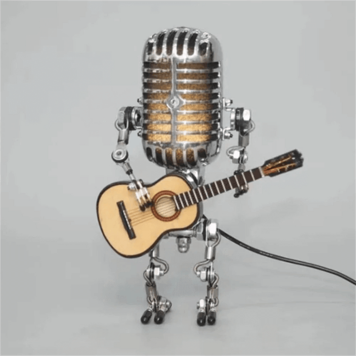 Dimmbare Roboter Tischleuchte mit Gitarre